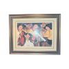 Image 1 : Framed Print of Musicians with Instruments in Ornate Gold-Coloured Frame