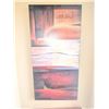 Image 5 : Small Wood Chest of Drawers with Carved Details and Abstract Wall Art