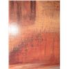Image 6 : Small Wood Chest of Drawers with Carved Details and Abstract Wall Art