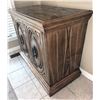 Image 3 : Carved Wood Cabinet with Ornate Brass Handles and Double Doors