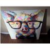 Image 2 : Smug Pig Portrait Acrylic on Canvas with Glasses and Bow Tie