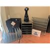 Image 2 : Office Desk Organizer Lot with File Holders, Onlite Desk Lamp, Beelink U59 Mini PC Box