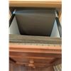 Image 7 : Wood Two-Drawer Filing Cabinet with Table Lamp