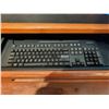 Image 10 : Asus Computer Monitor, Keyboard, Mouse, Speakers, and L-Shaped Oak Desk Set