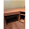 Image 14 : Asus Computer Monitor, Keyboard, Mouse, Speakers, and L-Shaped Oak Desk Set