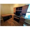 Image 2 : Asus Computer Monitor, Keyboard, Mouse, Speakers, and L-Shaped Oak Desk Set