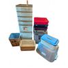 Image 1 : Plastic Storage Bins and Drawers with Assorted Wicker Baskets and Totes