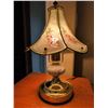 Image 4 : Wooden Two-Drawer File Cabinet with Glass Table Lamp Floral Shade