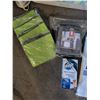 Image 5 : Household Lot With Folding Table, Brooms, Iron, Garment Bag and Storage Organizers
