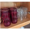 Image 2 : Glassware, Ceramic Canisters, Mugs, Bowls, and Serving Dishes Cabinet Lot
