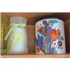 Image 9 : Glassware, Ceramic Canisters, Mugs, Bowls, and Serving Dishes Cabinet Lot
