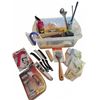 Image 1 : Household Tool Lot with Tool Box, Screwdrivers, Tape Measure, Brushes, Pliers, WD-40