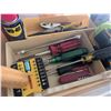 Image 8 : Household Tool Lot with Tool Box, Screwdrivers, Tape Measure, Brushes, Pliers, WD-40