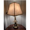 Image 3 : Carved Wood Side Table With Ornate Apron &Stiefel Brass Table Lamp With Shade
