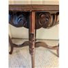 Image 8 : Carved Wood Side Table With Ornate Apron &Stiefel Brass Table Lamp With Shade