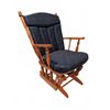 Image 1 : Wood-Framed Glider Rocking Chair with Removable Blue Upholstered Cushions