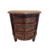 Image 1 : Wood Demilune Chest with Three Drawers and Decorative Inlay Top