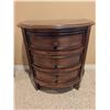 Image 2 : Wood Demilune Chest with Three Drawers and Decorative Inlay Top