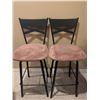Image 2 : Metal Bar Stools with Pink Upholstered Seats
