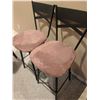 Image 3 : Metal Bar Stools with Pink Upholstered Seats