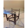 Image 5 : Round Glass Top Dining Table with Four Faux Leather Upholstered Chairs