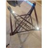 Image 6 : Round Glass Top Dining Table with Four Faux Leather Upholstered Chairs