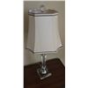 Image 4 : Wood Side Table With Drawer, Framed Venice Print, Clear Glass Lamp Set