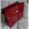 Image 2 : Batch of 3 Travel Bags: Red Patent Tote, Zebra Print Clutch, Grey Duffel