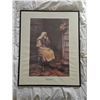 Image 2 : Framed Print 'Drawing Water' Henry Hensche, Wood Nightstand, Crystal Table Lamp