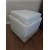 Image 2 : White Faux Leather Storage Ottoman with Removable Tray Top