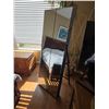 Image 1 : Espresso Full-Length Cheval Mirror Jewelry Armoire – Freestanding Storage Cabinet