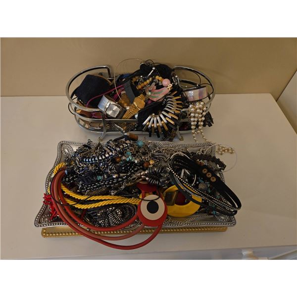 Costume Jewellery Lot With Necklaces, Bracelets, Earrings, Hair Accessories