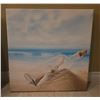 Image 3 : 3 Beach-Themed Canvas Prints Featuring Ocean, Hat, Starfish, and Message Bottle
