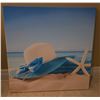 Image 4 : 3 Beach-Themed Canvas Prints Featuring Ocean, Hat, Starfish, and Message Bottle