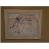 Image 1 : Watercolour Butterfly Art Signed Nancy Hand 1987, Framed, Approximately 36"x24"