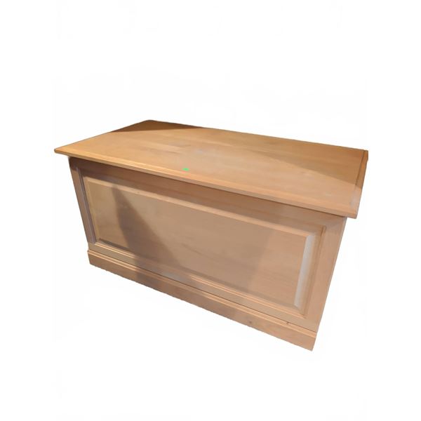 Wooden Blanket Chest with Hinged Lid and Paneled Front