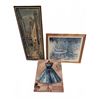 Image 1 : Three Framed Artworks by Robert Frost, David Solomon, and Dress Form Canvas