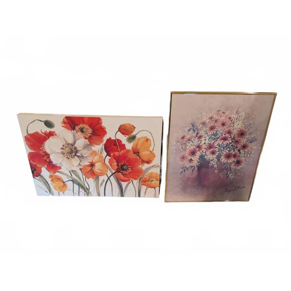 Framed Floral Prints Including Margaret Kane Signed Poster and Poppy Canvas