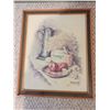 Image 4 : Framed Art Prints: Landscape with Palm Trees and Still Life with Pitcher and Fruit