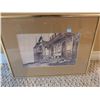 Image 3 : Framed Architectural Prints and Framed Print of Card Players, Set of 3