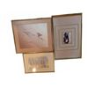 Image 1 : Framed Art Prints Set of 3 Including Butterfly, Abstract and Black and White Designs