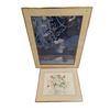 Image 1 : Two Framed Prints: Floral Still Life and Asian-Inspired Botanical Scene