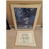 Image 2 : Two Framed Prints: Floral Still Life and Asian-Inspired Botanical Scene
