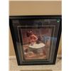 Image 3 : Two Framed Wall Art Prints: Child Bath Scene and Floral Still Life in Mixed Frames