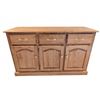 Image 1 : Solid Oak Sideboard With Three Drawers and Three Doors Brass Handles