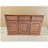 Image 2 : Solid Oak Sideboard With Three Drawers and Three Doors Brass Handles