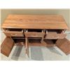 Image 5 : Solid Oak Sideboard With Three Drawers and Three Doors Brass Handles