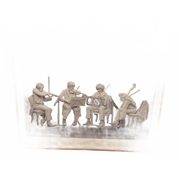 Reinhard 1976 Framed Relief Wall Art Quartet Musicians Signed
