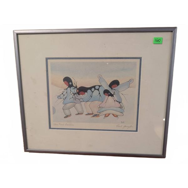 Inuit Print 'Skin Point Dancers' by Paul Joseph Framed Signed Art