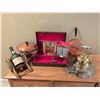 Image 2 : Lot: Napoleon Cognac, Brass Kettle, Copper Cookware, Evg Clock, Holiday Glasses